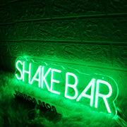 Shake Bar Green Neon Sign