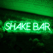 Shake Bar Green Neon Sign