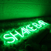 Shake Bar Green Neon Sign