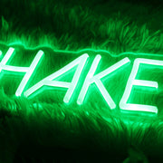 Shake Bar Green Neon Sign