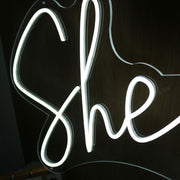 She Said Yes White Neon Sign