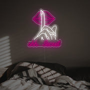 Shh Secret With Gesture LED Neon Sign