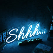 Shhh Blue Neon Sign