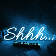 Shhh Blue Neon Sign