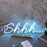 Shhh Blue Neon Sign