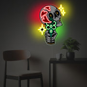 Shooting Skull Man LED Neon Acrylic Artwork