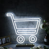 Shopping Cart White Neon Sign