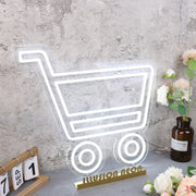 Shopping Cart White Neon Sign