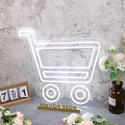 Shopping Cart White Neon Sign