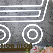 Shopping Cart White Neon Sign