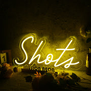 Shots Yellow Neon Sign