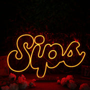 Sips Orange Neon Sign