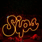 Sips Orange Neon Sign