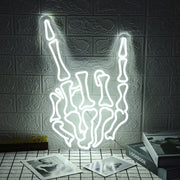 Skeleton Rock Hand Neon Sign