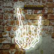 Skeleton Rock Hand Neon Sign