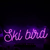 Ski Bird Purple Neon Sign