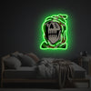 Skull Man With Camouflage Suit LED Neon Acrylic Artwork