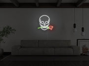 Skull With Rose Neon Sign