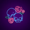 Skull With Roses Neon Sign