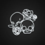 Skull With Roses Neon Sign