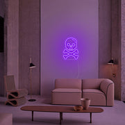 Skull X Bone Halloween Neon Sign