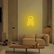 Skull X Bone Halloween Neon Sign