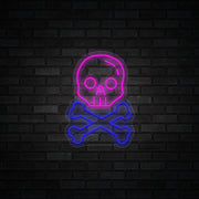 Skull X Bone Halloween Neon Sign