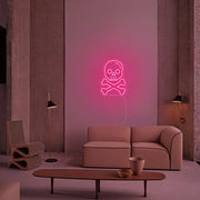 Skull X Bone Halloween Neon Sign