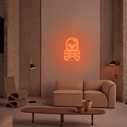 Skull X Bone Halloween Neon Sign