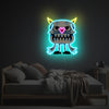 Skullful Guy With Yellow Corns And Heart Nose LED Neon Acrylic Artwork