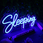 Sleeping Blue Neon Sign