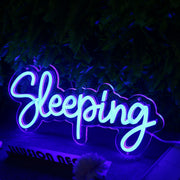 Sleeping Blue Neon Sign