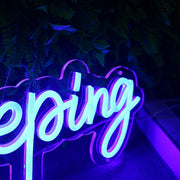 Sleeping Blue Neon Sign