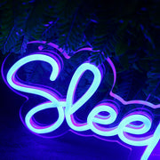 Sleeping Blue Neon Sign