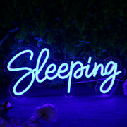 Sleeping Blue Neon Sign