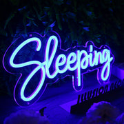 Sleeping Blue Neon Sign