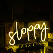 Sloppy Yellow LED Neon Sign