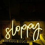 Sloppy Yellow LED Neon Sign