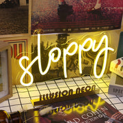 Sloppy Yellow LED Neon Sign