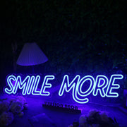 Smile More Blue Neon Sign