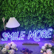 Smile More Blue Neon Sign