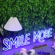 Smile More Blue Neon Sign