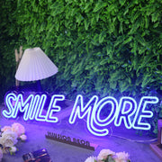 Smile More Blue Neon Sign