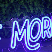 Smile More Blue Neon Sign