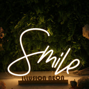 Smile Yellow Neon Sign