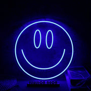 Smiley Face Blue Neon Sign