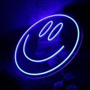 Smiley Face Blue Neon Sign