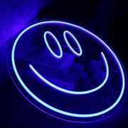 Smiley Face Blue Neon Sign