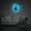 Smily Blue Hand LED Neon Acrylic Artwork