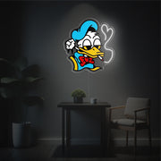 Smocking Donald Duck LED Neon Acrylic Artwork